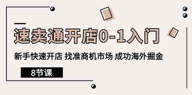 速卖通开店0-1入门，新手快速开店 找准商机市场 成功海外掘金（8节课）