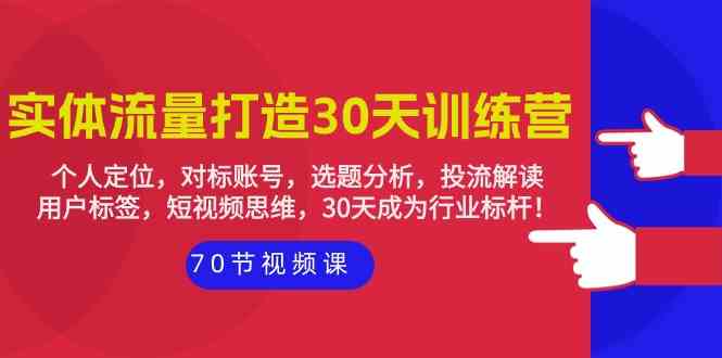 实体流量打造30天训练营：个人定位，对标账号，选题分析，投流解读（70节）