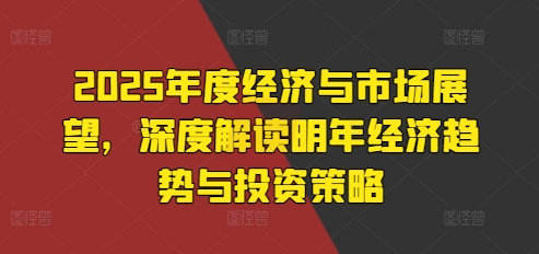 2025年度经济与市场展望，深度解读明年经济趋势与投资策略思达网创-思达私域联盟网思达网创-199sd.com