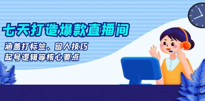 七天打造爆款直播间：涵盖打标签、留人技巧、起号逻辑等核心要点思达网创-思达私域联盟网思达网创-199sd.com