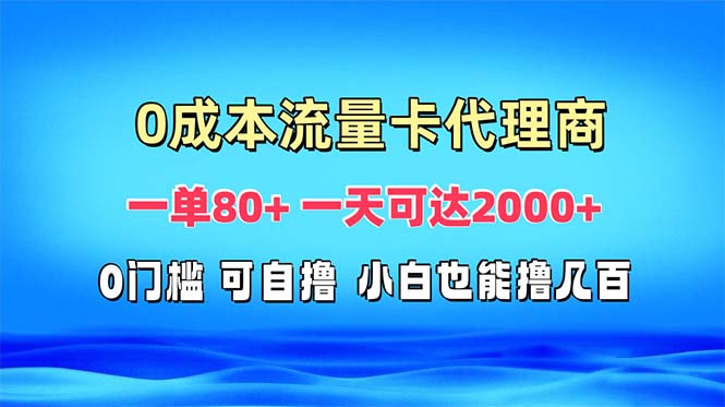 （13391期）免费流量卡代理一单80+ 一天可达2000+