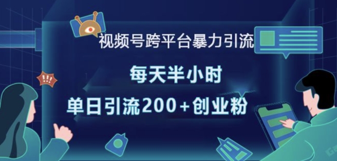 视频号跨平台暴力引流，每天半小时，单日引流200+精准创业粉思达网创-思达私域联盟网思达网创-199sd.com