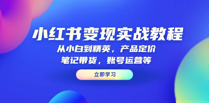 （13923期）小红书变现实战教程：从小白到精英，产品定价，笔记带货，账号运营等思达网创-思达私域联盟网思达网创-199sd.com