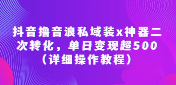 抖音撸音浪私域装x神器二次转化，单日变现超500（详细操作教程）【揭秘】